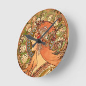 アルフォンスミュシャ-〔占星術の〕十二宮図 ラウンド壁時計 (傾斜)