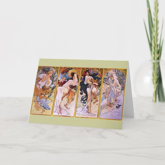 アルフォンスミュシャ~四季 カード (正面)