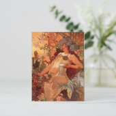 アルフォンスミュシャ – 四季 – 秋 ポストカード (スタンド正面)