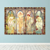 アルフォンスミュシャ – 時刻 キャンバスプリント (インサイチュ (ウッドフロア))