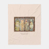 アルフォンスミュシャ – 時刻 フリースブランケット (正面)