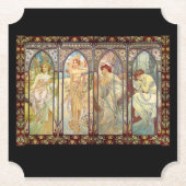 アルフォンスミュシャ – 時刻 ペーパーコースター (正面)