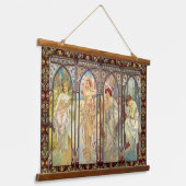 アルフォンスミュシャ – 時刻 吊り下げ型タペストリー (傾斜あり)