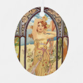 アルフォンスミュシャ – 曜日の時間Mug メタルオーナメント (正面)