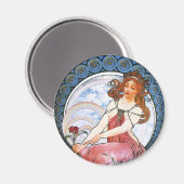 アルフォンスミュシャ:絵画のミューズ マグネット (正面/裏面)