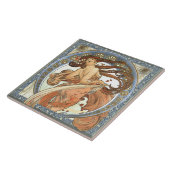 アルフォンスミュシャ「踊り」アールヌーボーヴィンテージ タイル (側面)