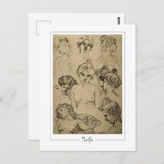 アルフォンスミュシャ#15 -ファインアートはがき ポストカード (正面/裏面)
