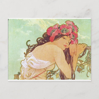 アルフォンスミュシャ。Ete/Summer, 1896 ポストカード