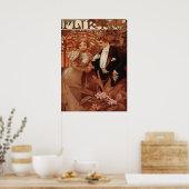 アルフォンスミュシャ- Flirt Lefevre Utile ポスター (キッチン)