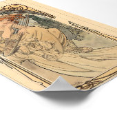 アルフォンスミュシャTシャツによるアレゴリー・ド・ラ・ミュジケ ポスター (角)