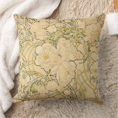 アルフォンス島のミュシャによるシャクヤク クッション (ブランケット)