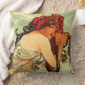 アルフォンス島のミュシャによる夏 クッション (ブランケット)