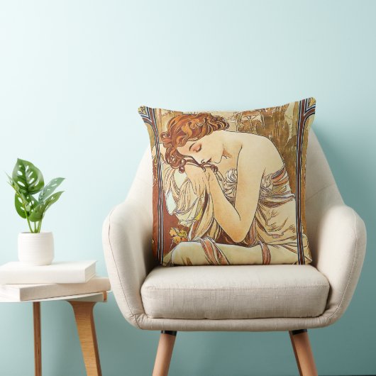 アルフォンス島のミュシャによる夜の残りのヴィンテージの新しい クッション (椅子)