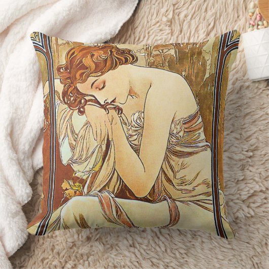 アルフォンス島のミュシャによる夜の残りのヴィンテージの新しい クッション (ブランケット)