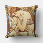 アルフォンス島のミュシャによる夜の残りのヴィンテージの新しい クッション (裏面)