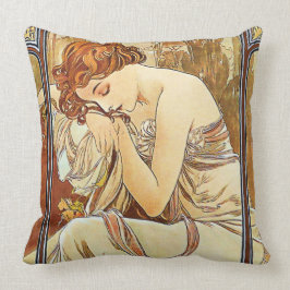 アルフォンス島のミュシャによる夜の残りのヴィンテージの新しい クッション