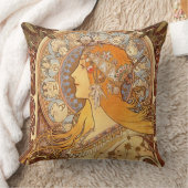 アルフォンス島のミュシャによる(占星術の)十二宮図 クッション (ブランケット)