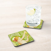 アルフォンス島のミュシャのアブサンのRobetteのコースター コースター (右側)