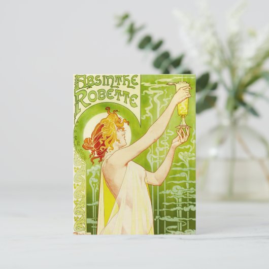 アルフォンス島のミュシャのアブサンのRobetteの郵便はがき ポストカード (スタンド正面)