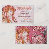 アルフォンス島のミュシャのアールヌーボーの名刺 名刺 (正面/裏面)