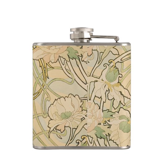 アルフォンス島のミュシャのシャクヤクのシャクヤクのバラによっては1897年のフラスコがじゃれつきます フラスク (裏面)