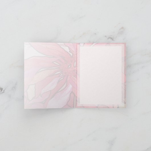 アルフォンス島のミュシャのポインセチアのクリスマスのメッセージカード シーズンカード (内部)