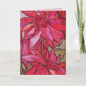 アルフォンス島のミュシャのポインセチアのクリスマスカードのテンプレート シーズンカード (正面)