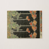 アルフォンス島のミュシャのヴィンテージの人気があるなアールヌーボーのケシ ジグソーパズル (横)