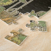 アルフォンス島のミュシャのヴィンテージの人気があるなアールヌーボーのケシ ジグソーパズル (側面)