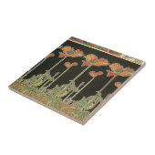 アルフォンス島のミュシャのヴィンテージの人気があるなアールヌーボーのケシ タイル (側面)