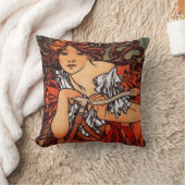 アルフォンス島のミュシャのヴィンテージの自転車の枕 クッション (ブランケット)