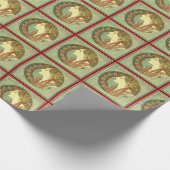 アルフォンス島のミュシャの女性の月桂樹アールヌーボー ラッピングペーパー (角)