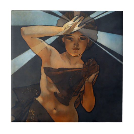 アルフォンス島のミュシャの明けの明星のタイル タイル (正面)