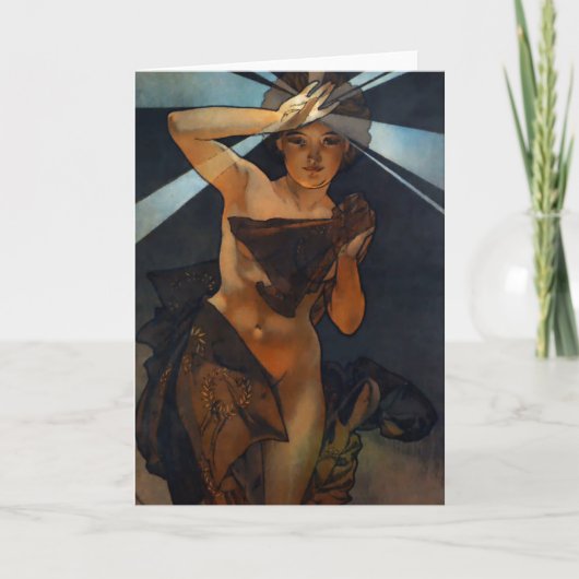 アルフォンス島のミュシャの明けの明星の挨拶状 カード (正面)