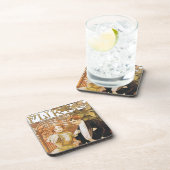 アルフォンス島のミュシャの浮気者のアールヌーボーのコースターセット コースター (右側)