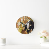 アルフォンス島のミュシャの浮気者のヴィンテージロマンチックなアールヌーボー ラウンド壁時計 (ホーム)