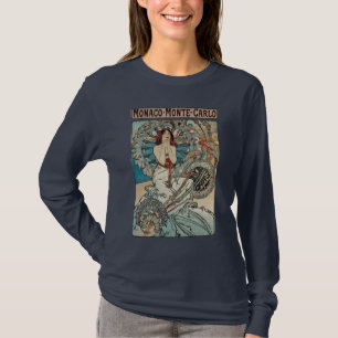 アルフォンス島のミュシャの~のモナコモンテカルロのワイシャツ Tシャツ