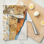 アルフォンス島のミュシャのGismondaの台所タオル キッチンタオル (四つ折り)