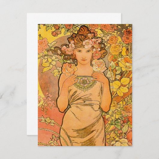 アルフォンス島のミュシャバラの招待状 招待状 (正面/裏面)