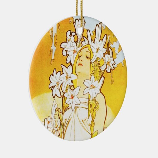 アルフォンス島のミュシャユリのオーナメント セラミックオーナメント (右)