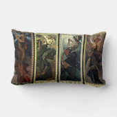 アルフォンス島のミュシャ月および星のクッション ランバークッション (裏面)