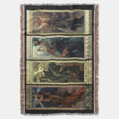 アルフォンス島のミュシャ月および星の敷物 スローブランケット (正面縦)