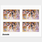 アルフォンス島のミュシャ1895年による4季節 長方形シール (シート)