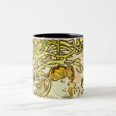 アルフォンス島のミュシャ-女性With Daisy ツートーンマグカップ (中央)