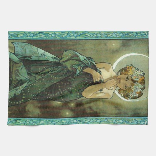 アルフォンス島Mucha Clair De Luneの台所タオル キッチンタオル (横)