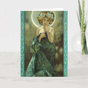 アルフォンス島Mucha Clair De Luneの挨拶状 カード