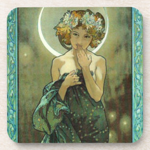 アルフォンス島Mucha Clair De Lune Coasters コースター