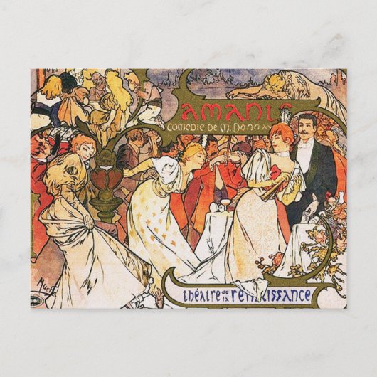 アルフォンス（アルフォンス）ミュシャはがき：アマント ポストカード (正面)