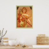 アルフォンス（アルフォンス）ミュシャブーケポスター ポスター (キッチン)