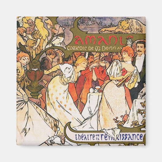 アルフォンス(アルフォンス)ミュシャ: Amants マグネット (正面)